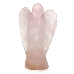 Ange pierre précieuse sculpté à la main - Quartz rose - 8cm