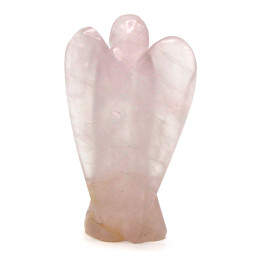 Angel de Piedras Preciosas Tallado a mano - Cuarzo Rosa - 8cm