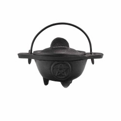 Cast Iron Cauldron with Pentagram 5x9cm