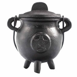 Cast iron cauldron with 6.5x13cm Pentagram