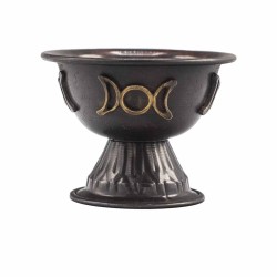 Triple Moon Antique Copper Ritual Chalice 10x8cm