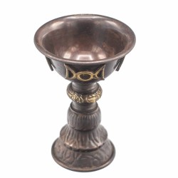 Antique Copper Ritual Chalice with Triple Moon 8x13cm