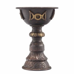 Antique Copper Ritual Chalice with Triple Moon 8x13cm