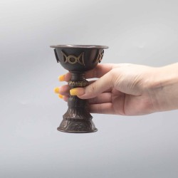 Antique Copper Ritual Chalice with Triple Moon 8x13cm