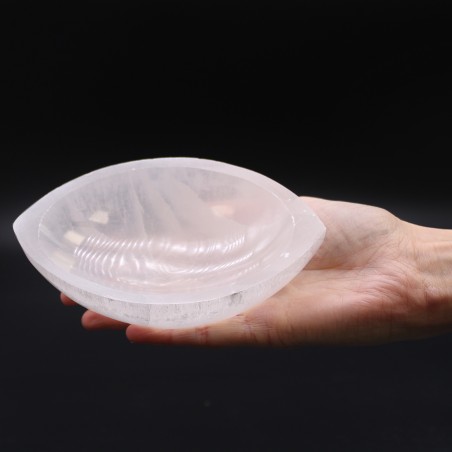 Selenite eye-shaped bowl - 15cm