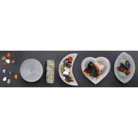 Bol en forme d’œil en sélénite - 15cm