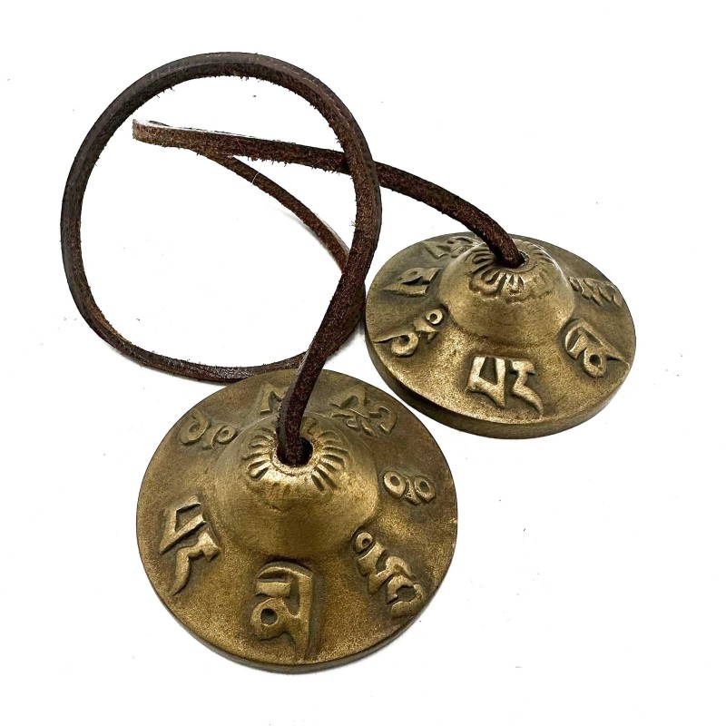 Tibetan Tingsha - Lucky Symbols - approx 6cm-TIBETAN BELLS AND TINGSHA-HOSTENATURA