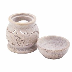 Small Soapstone Oil Burner 8 cm - Elephant