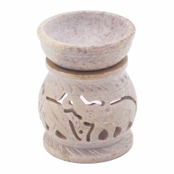 Small Soapstone Oil Burner 8 cm - Elephant