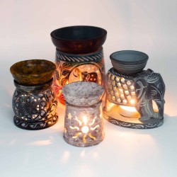 Small Soapstone Oil Burner 8 cm - Classic