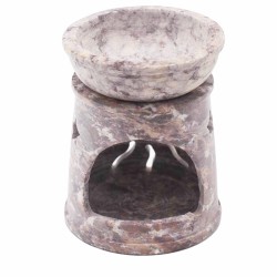 Small Soapstone Oil Burner 8 cm - Sun and Stars