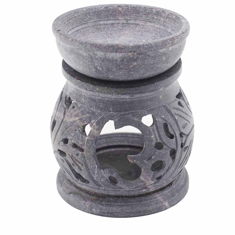 Small soapstone oil burner 8cm - Om-SOAPSTONE OIL BURNERS-HOSTENATURA