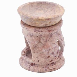 Small Soapstone Oil Burner 8 cm - Three Moons Pentagram