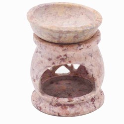 Small Soapstone Oil Burner 8 cm - Three Moons Pentagram