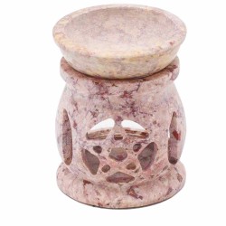 Small Soapstone Oil Burner 8 cm - Three Moons Pentagram