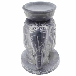 Soapstone Oil Burner 10.5 cm - Standing Elephant