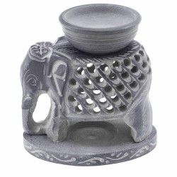 Soapstone Oil Burner 10.5 cm - Standing Elephant