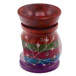 Soapstone Oil Burner 10cm - Hamsa - Five Colors