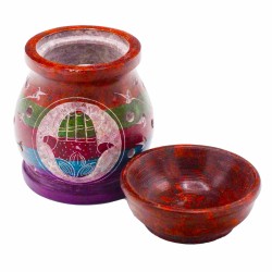 Soapstone Oil Burner 10cm - Hamsa - Five Colors