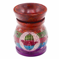 Soapstone Oil Burner 10cm - Hamsa - Five Colors