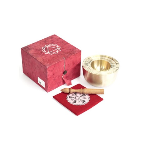 Juego de 10 cuencos de metal Chakra - Tibetano - 14x14x7.5cm