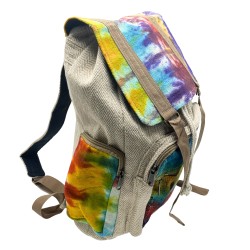 Großer quadratischer Hanf Rucksack Tiedye