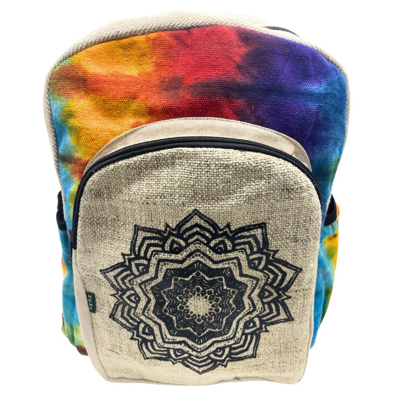 Mochila grande de cáñamo Tedye - Mandala-BOLSAS MOCHILAS SOMBREIROS CÁÑAMO-HOSTENATURA