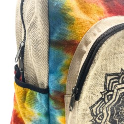 Tiedye Großer Hanf Rucksack - Mandala