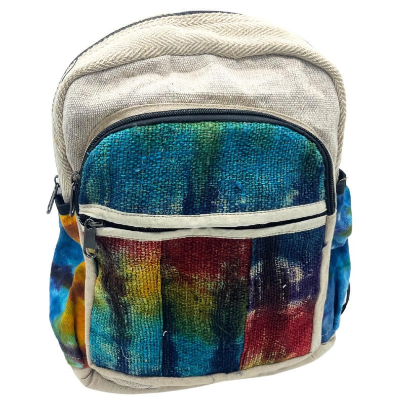 Medium Hanf Rucksack Tiedye ohne Druck-TASCHEN RUCKSÄCKE HÜTE HANF-HOSTENATURA