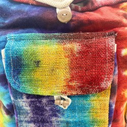 Bolsa de estudo de cáñamo Tiedye con peto frontal