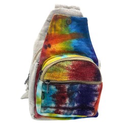 Bolsa tiracolo de cânhamo Tiedye