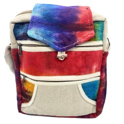 Bolsa de cânhamo Tiedye - 2 zíperes e aba