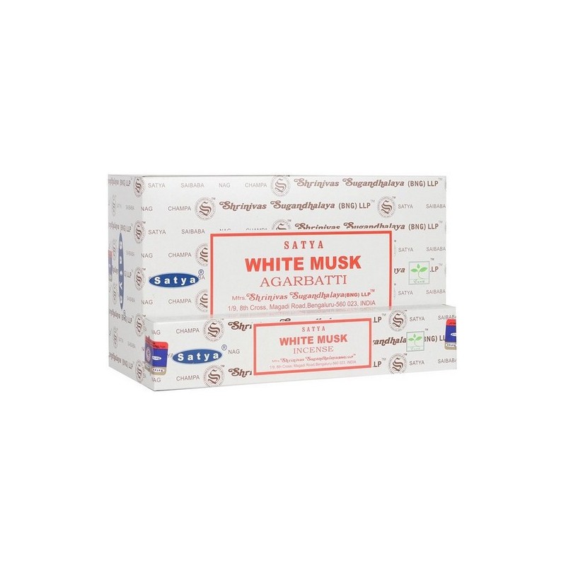 White Musk Incense - White Musk - Satya 15gr-SATYA INCENSE STICKS-HOSTENATURA