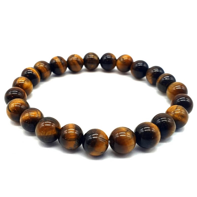 Tiger's Eye Bracelet pearls 8mm - Evil Eye-BRACELETS NECKLACES GEMSTONES-HOSTENATURA