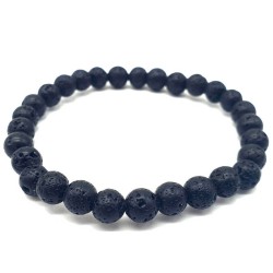 Lava Stone Bracelet - 6mm Pearls