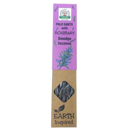 Natürlicher Palo Santo und Rosmarin Räucherstäbchen NAMASTE INDIA Erde inspiriert - 25gr Schachtel Bio Räucherstäbchen