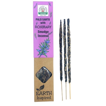 Encens naturel Palo Santo et Romarin NAMASTE INDIA Inspiré de la Terre - Boîte de 25gr d’Encens Bio