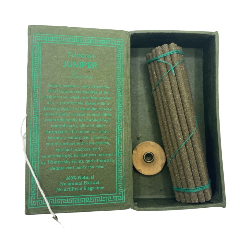 Himalayan Sughandit Dhoop Incense Kit - Juniper - Cleanses and purifies the mind - 100% Natural - 30 incense sticks-GIFT KIT-HOSTENATURA