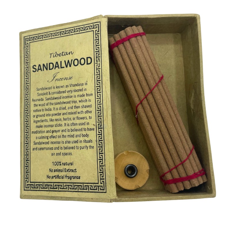 Himalayan Sughandit Dhoop Räucherstäbchen Set - Sandelholz - Reinigt die Luft und den Geist - 100% natürlich - 30 Räucherstäbche-GESCHENKSET-HOSTENATURA