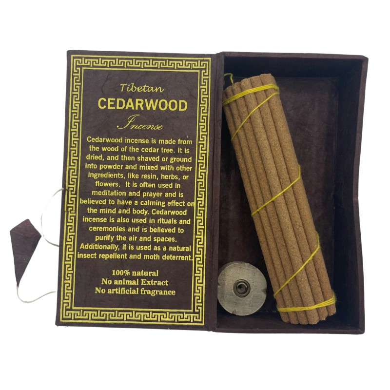 Himalayan Sughandit Dhoop Wierookset - Cederhout - Zuivert de lucht en kalmeert de geest - 100% natuurlijk - 30 stokjes-GESCHENKENKIT-HOSTENATURA