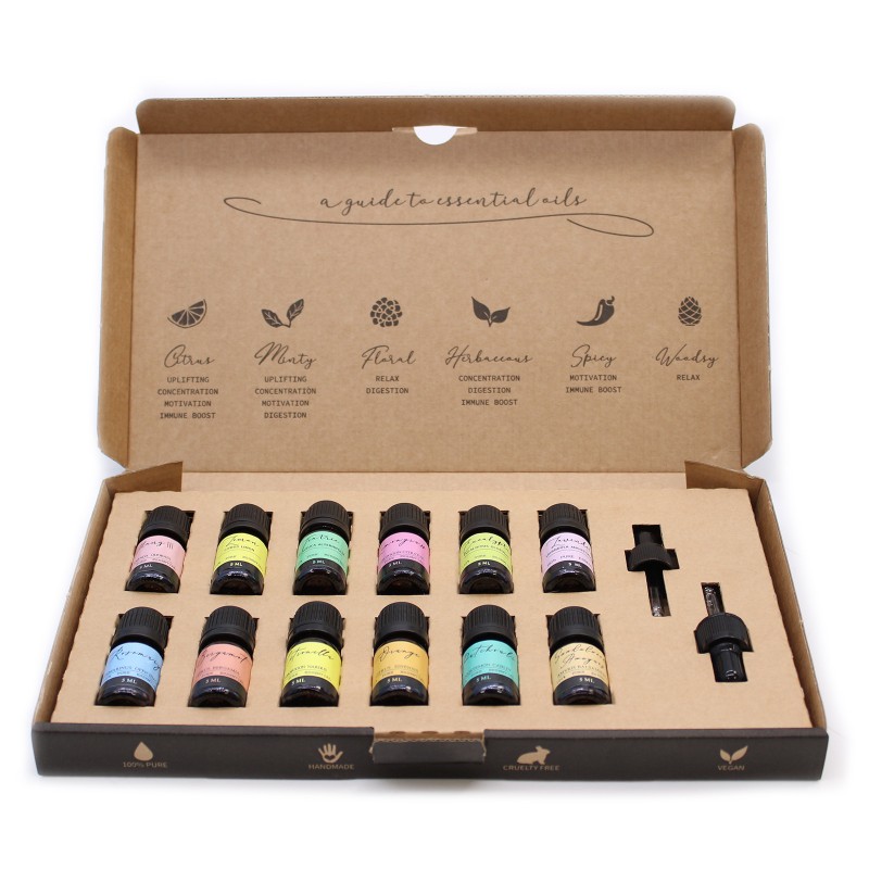 Coffret d’huiles essentielles d’aromathérapie - Top 12 - Coffret d’aromathérapie-AROMATHÉRAPIE-HOSTENATURA