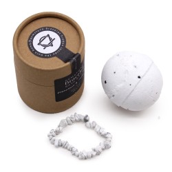 Badbom met edelsteenarmband - Grapefruit & Ylang Ylang - Witte Jaspis