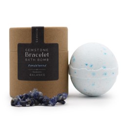 Bombe de bain avec bracelet gemme - Bois de santal - Sodalite