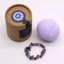 Bath Bomb with Gem Bracelet - Lavender & Tea Tree - Amethyst