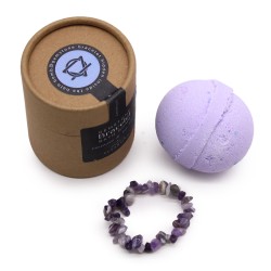 Bath Bomb with Gem Bracelet - Lavender & Tea Tree - Amethyst