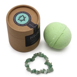 Bath Bomb with Gem Bracelet - Lime & Lemon - Green Aventurine