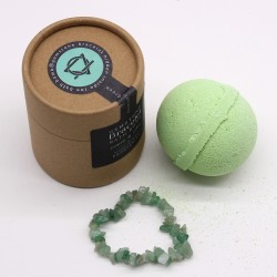 Bath Bomb with Gem Bracelet - Lime & Lemon - Green Aventurine