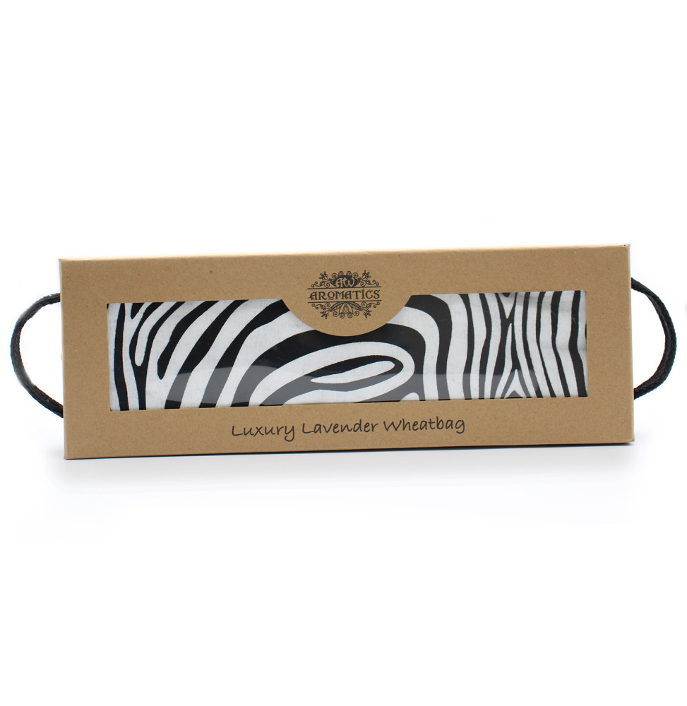 Bolsa de trigo de lavanda de lujo en caja de regalo - Zebra
