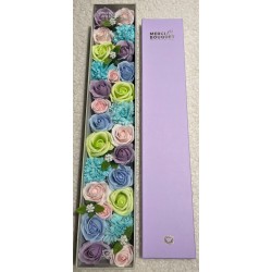 Extra Long Box - Baby Blessings - Blue - Soap Flower Bouquet - 50x8x9.5cm