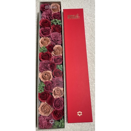 Caja Extra Larga - Rosas Vintage - Bouquet Flores de Jabón - 50x8x9,5cm